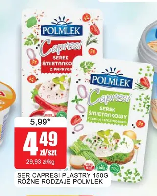 Ser Capresi plastry Polmlek promocja w Bingo
