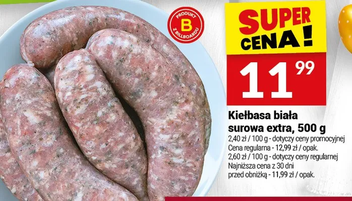 Kiełbasa biała surowa extra promocja w Twój Market
