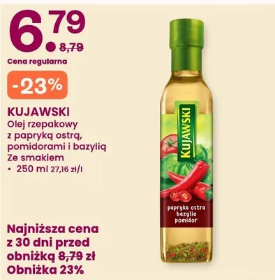 Olej rzepakowy z papryką ostrą, pomidorami i bazylią promocja w Frisco