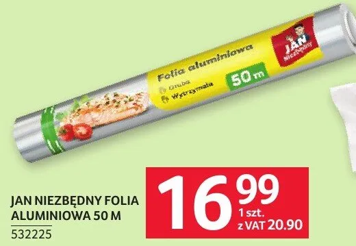 Folia aluminiowa JAN NIEZBĘDNY 50 m promocja w Selgros