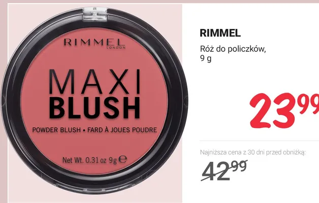 Róż do policzków Maxi Blush promocja w Rossmann