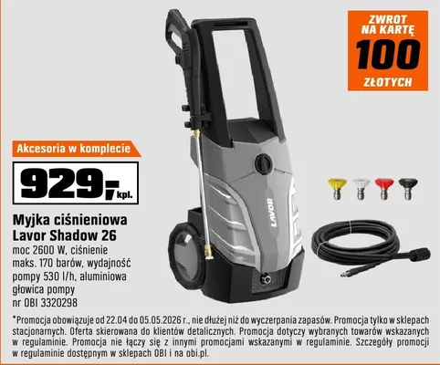 Myjka ciśnieniowa Lavor Shadow 26 promocja w OBI
