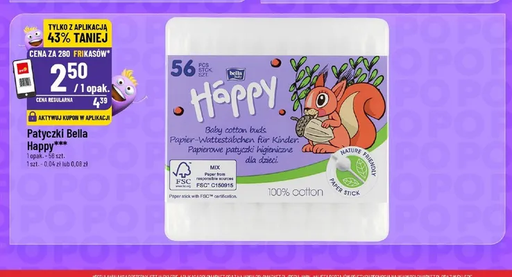 Patyczki higieniczne Bella Baby Happy promocja w POLOmarket