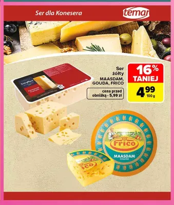 Ser żółty Maasdam Frico promocja w Carrefour