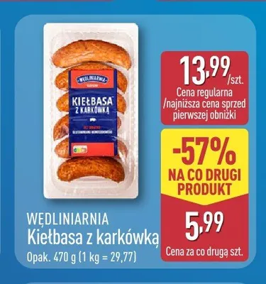 Kiełbasa z karkówką Wędliniarnia promocja w Aldi