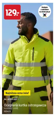 Ocieplana kurtka ostrzegawcza Bluewear promocja w Jula