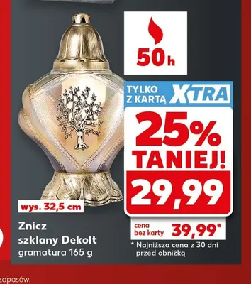Znicz szklany Dekolt promocja w Kaufland