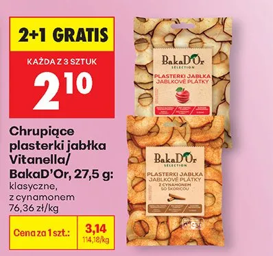 Chrupiące kawałki jabłka 2+1 GRATIS promocja w Biedronka