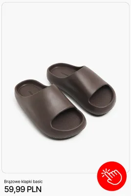 Klapki brązowe basic Cropp promocja w Cropp