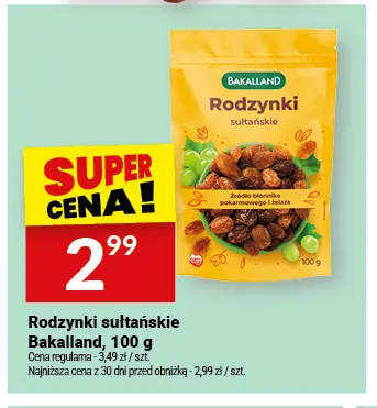 Rodzynki sułtańskie Bakalland promocja w Twój Market