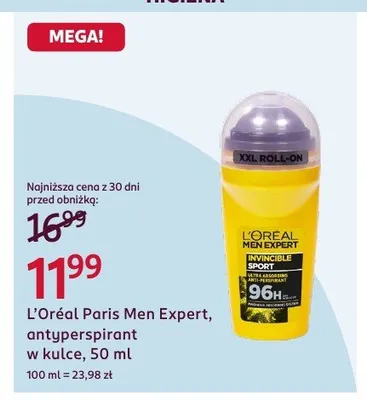 Antyperspirant w kulce L'Oréal Paris Men Expert promocja w Rossmann
