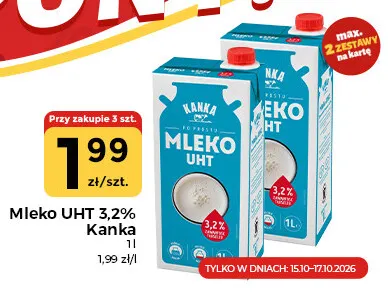 Mleko UHT Kanka 3,2% promocja w Społem Częstochowa