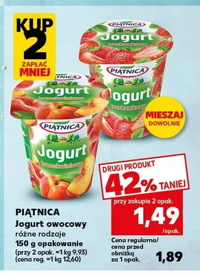 Jogurt owocowy brzoskwiniowy Piątnica promocja w Kaufland