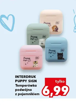 Temperówka podwójna z pojemnikiem Interdruk Puppy Sign promocja w Kaufland
