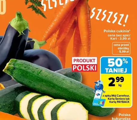 Cukinia polska promocja w Carrefour