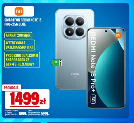 Smartfon Xiaomi Redmi Note 15 Pro+ 256 Blue promocja w RTV EURO AGD