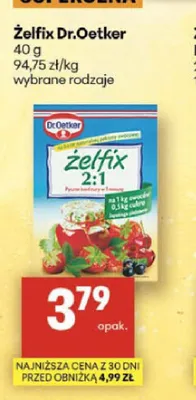 Żelfix 2:1 Dr.Oetker promocja w Delikatesy Centrum