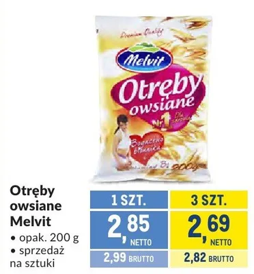 Otręby owsiane Melvit promocja w Makro