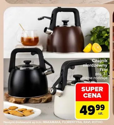 Czajnik nierdzewny Teri 3 l promocja w Carrefour