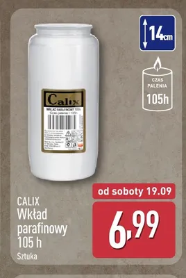 Wkład parafinowy 105 h Calix promocja w Aldi