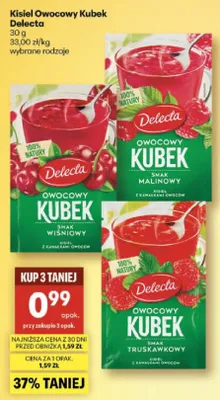 Kisiel owocowy kubek wybrane rodzaje promocja w Delikatesy Centrum