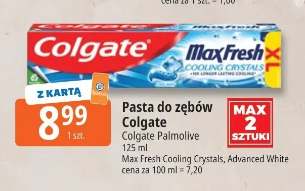 Pasta do zębów Colgate Advanced White promocja w Leclerc