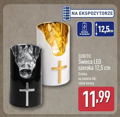Świeca LED szeroka 12,5 cm Subito promocja w Aldi