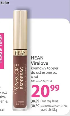 Kremowy topper do ust HEAN Viralove Espresso promocja w Hebe