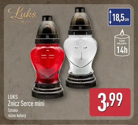 Znicz Serce mini Luks promocja w Aldi