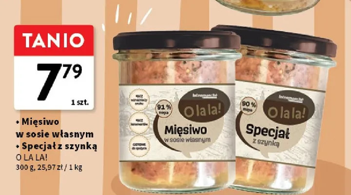 Mięsiwo w sosie własnym O la la! promocja w Intermarche
