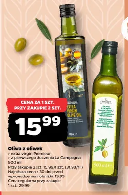 Oliwa z oliwek extra virgin Premier promocja w Netto