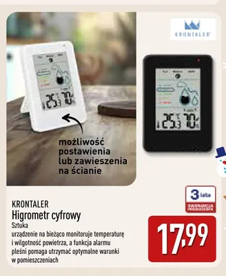 Higrometr cyfrowy Krontaler promocja w Aldi
