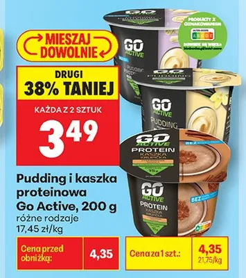 Pudding proteinowy Go Active czekoladowy promocja w Biedronka