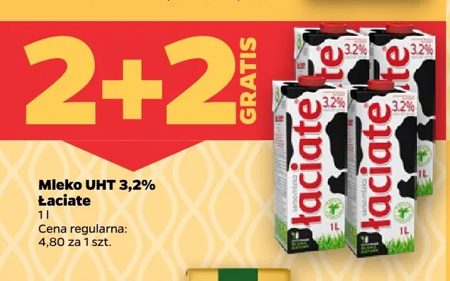 Mleko UHT Łaciate 3,2% promocja w Netto