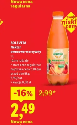 Nektar owocowo-warzywny Solevita promocja w Lidl