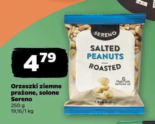 Orzeszki ziemne prażone solone Sereno promocja w Netto