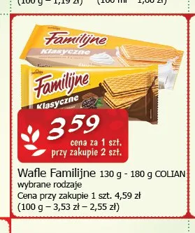 Wafle Familijne śmietankowe promocja w CEZAR Delikatesy