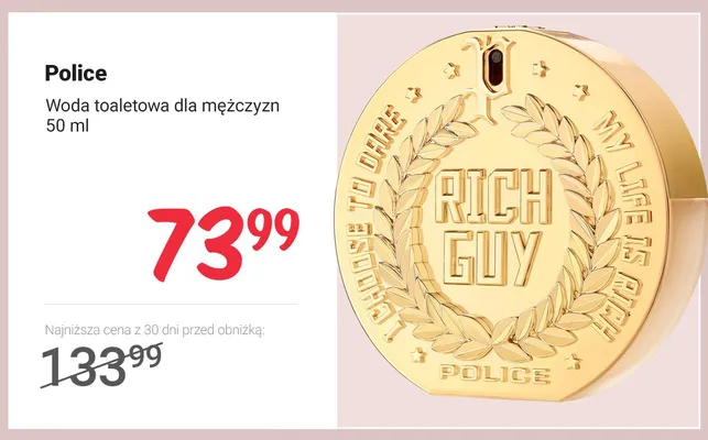 Woda toaletowa dla mężczyzn Police Rich Guy promocja w Rossmann