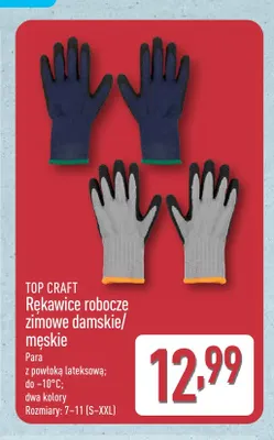 Rękawice robocze zimowe damskie Top Craft promocja w Aldi