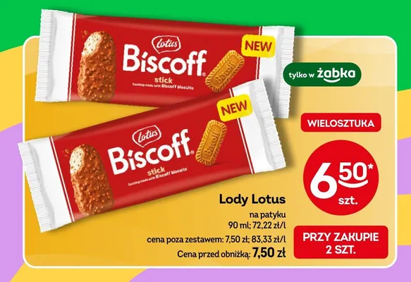 Lody Lotus Biscoff na patyku promocja w Żabka
