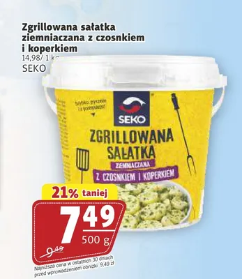 Sałatka ziemniaczana z czosnkiem i koperkiem Seko Zgrillowana promocja w Prim Market