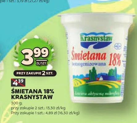 Śmietana 18% promocja w Stokrotka