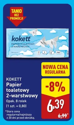 Papier toaletowy 2-warstwowy Kokett promocja w Aldi