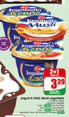 Jogurt Jogobella Musli Zott promocja w Dino