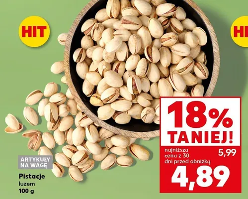 Pistacje luzem promocja w Kaufland