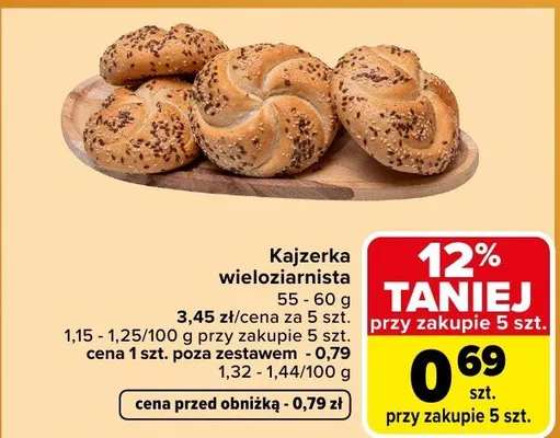 Kajzerka wieloziarnista promocja w Carrefour Market