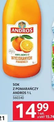 Sok z pomarańczy Andros 1l 560340 promocja w Selgros