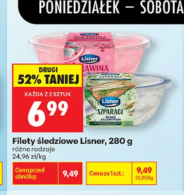 Filety śledziowe Lisner promocja w Biedronka