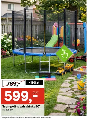 Trampolina z drabinką 10' śr. 305cm promocja w Leroy Merlin