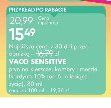 Płyn na kleszcze komary i meszki Ikardyna 10% Vaco Sensitive promocja w Super-Pharm
